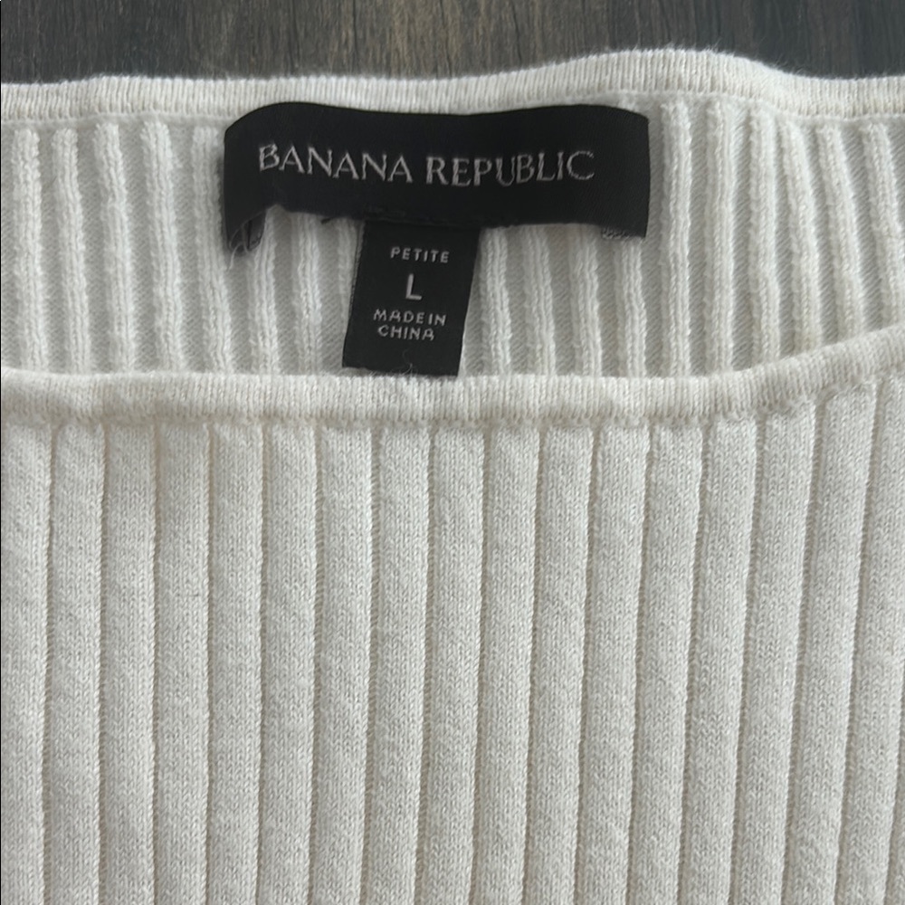 Banana Republic Women's Cream Ribbed Sweater Tank Top Camisole Size LP